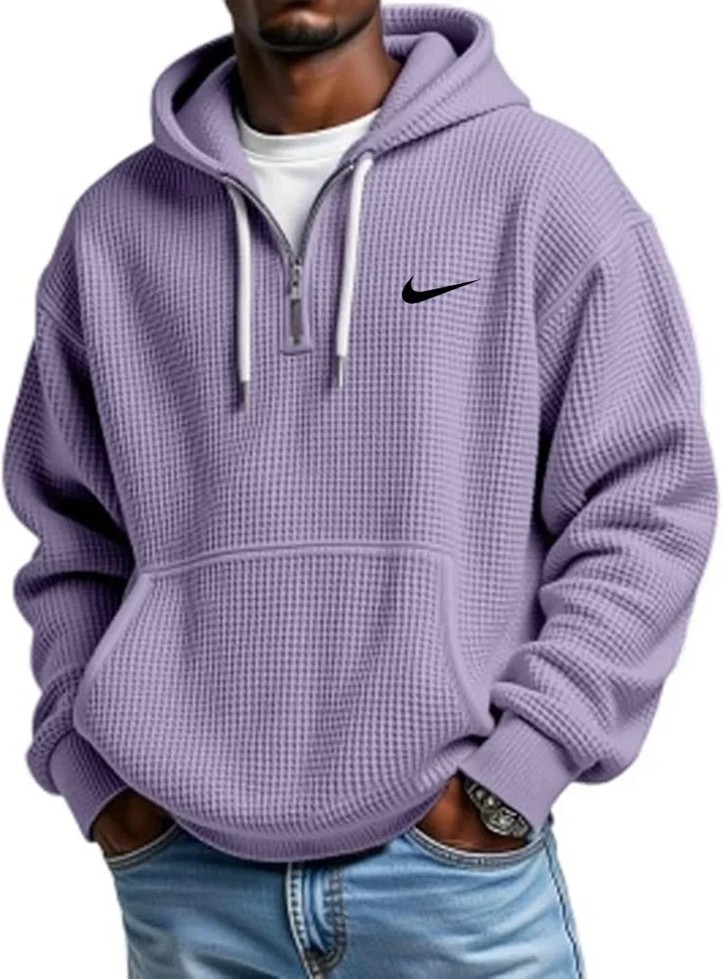 NK - Men's Loose Waffle Half-Zip Hooded Sweatshirt