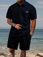 Textured Polo & Shorts Set — Clearance Sale