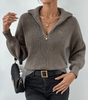 Modern Zip-Neck Knit Top - Clearance Sale