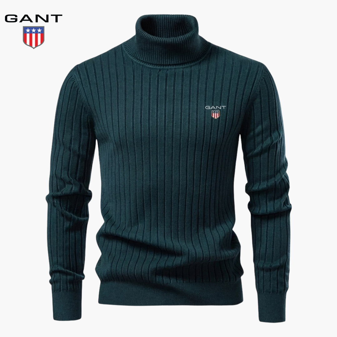 GANT Premium Ribbed Polo Sweater
