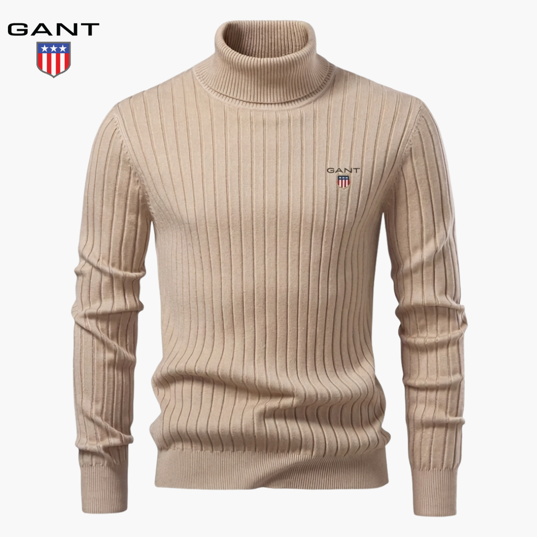 GANT Premium Ribbed Polo Sweater