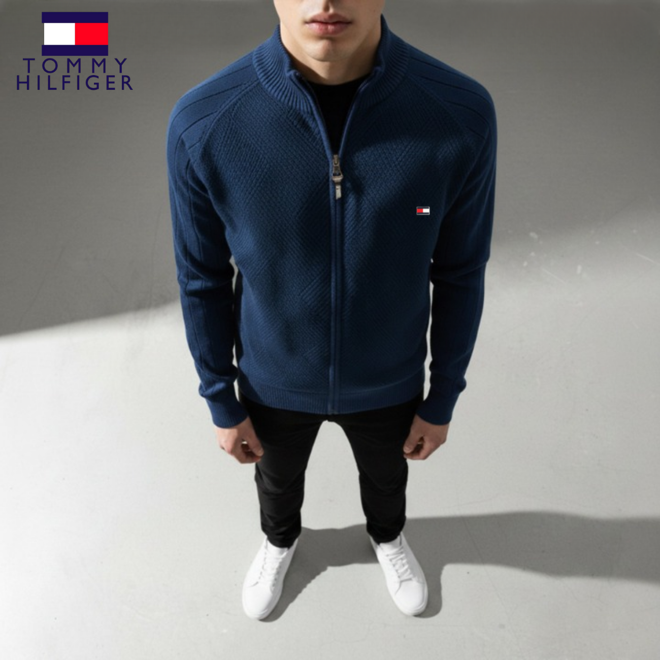 Textured Zip Sweatshirt for Men