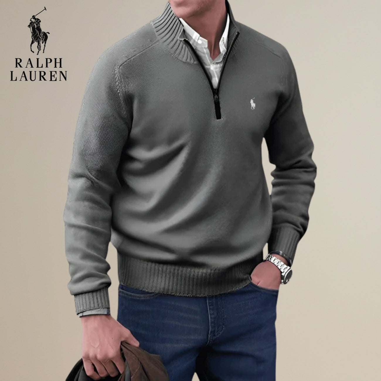 Knitted Half-Zip Sweater || Clearance Sale