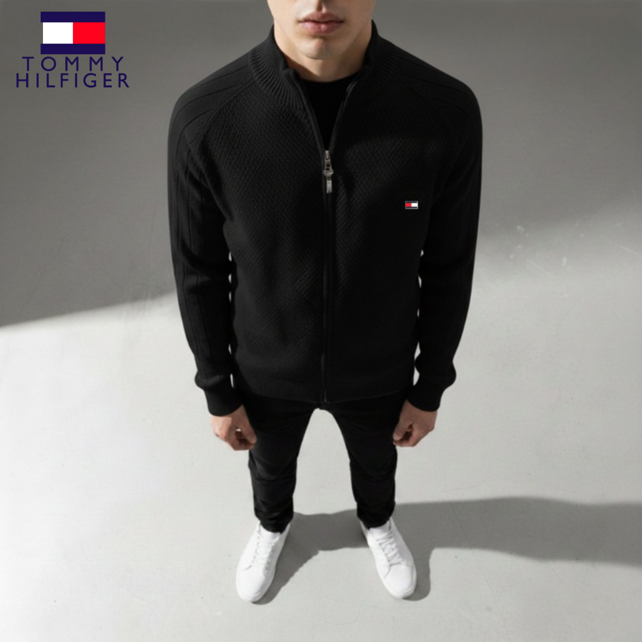Textured Zip Sweatshirt for Men