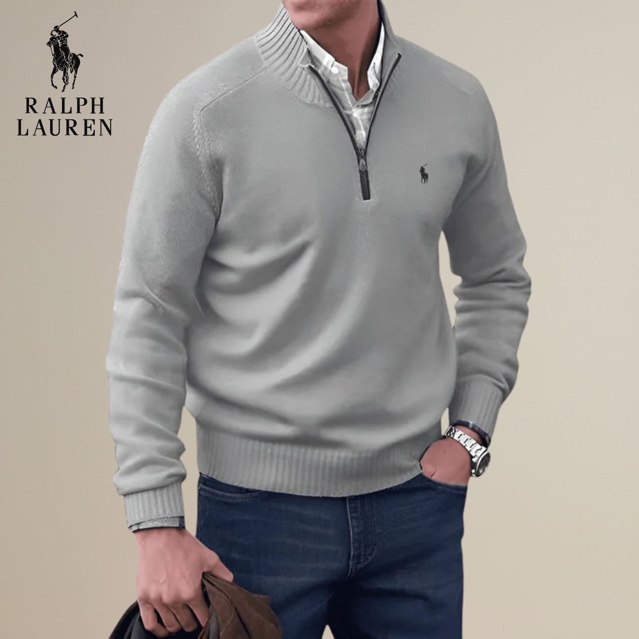 Knitted Half-Zip Sweater || Clearance Sale