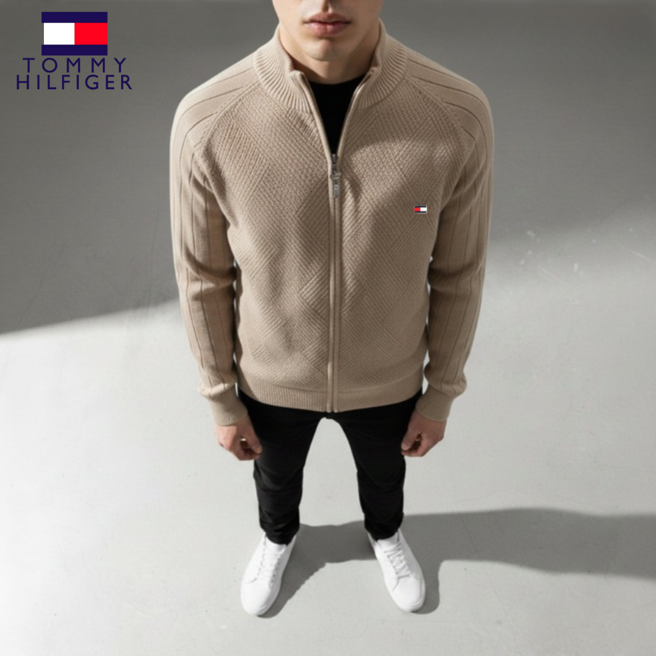 Textured Zip Sweatshirt for Men