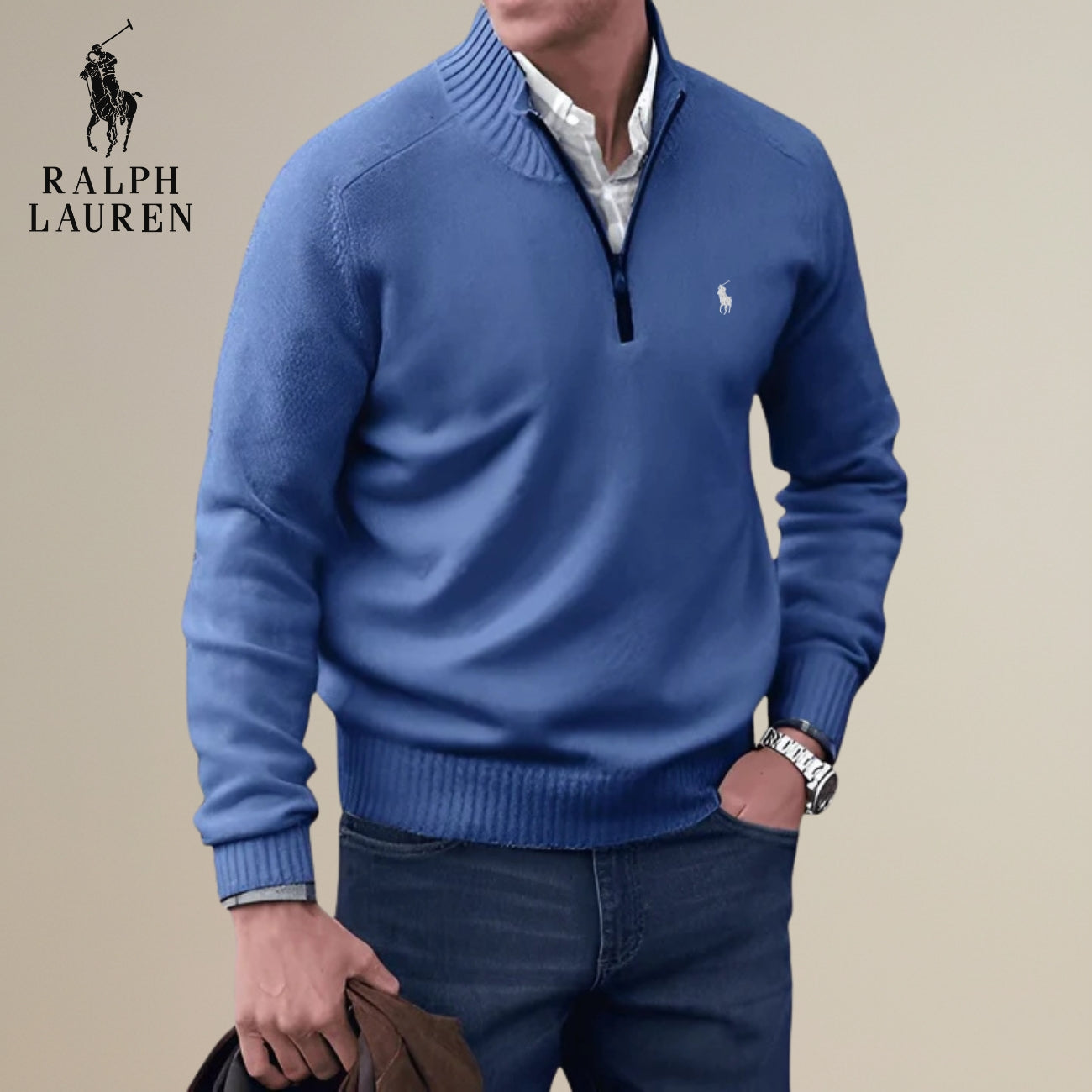 Knitted Half-Zip Sweater || Clearance Sale