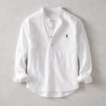 Premium Japanese Linen Henley Shirt — Clearance Sale
