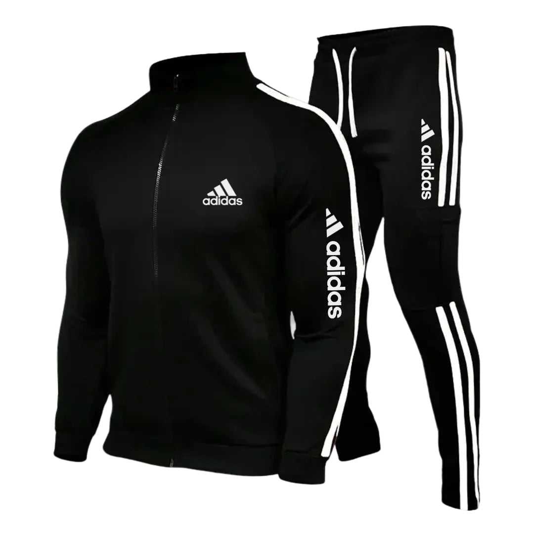 Striped Zip-Up Cargo Tracksuit Set