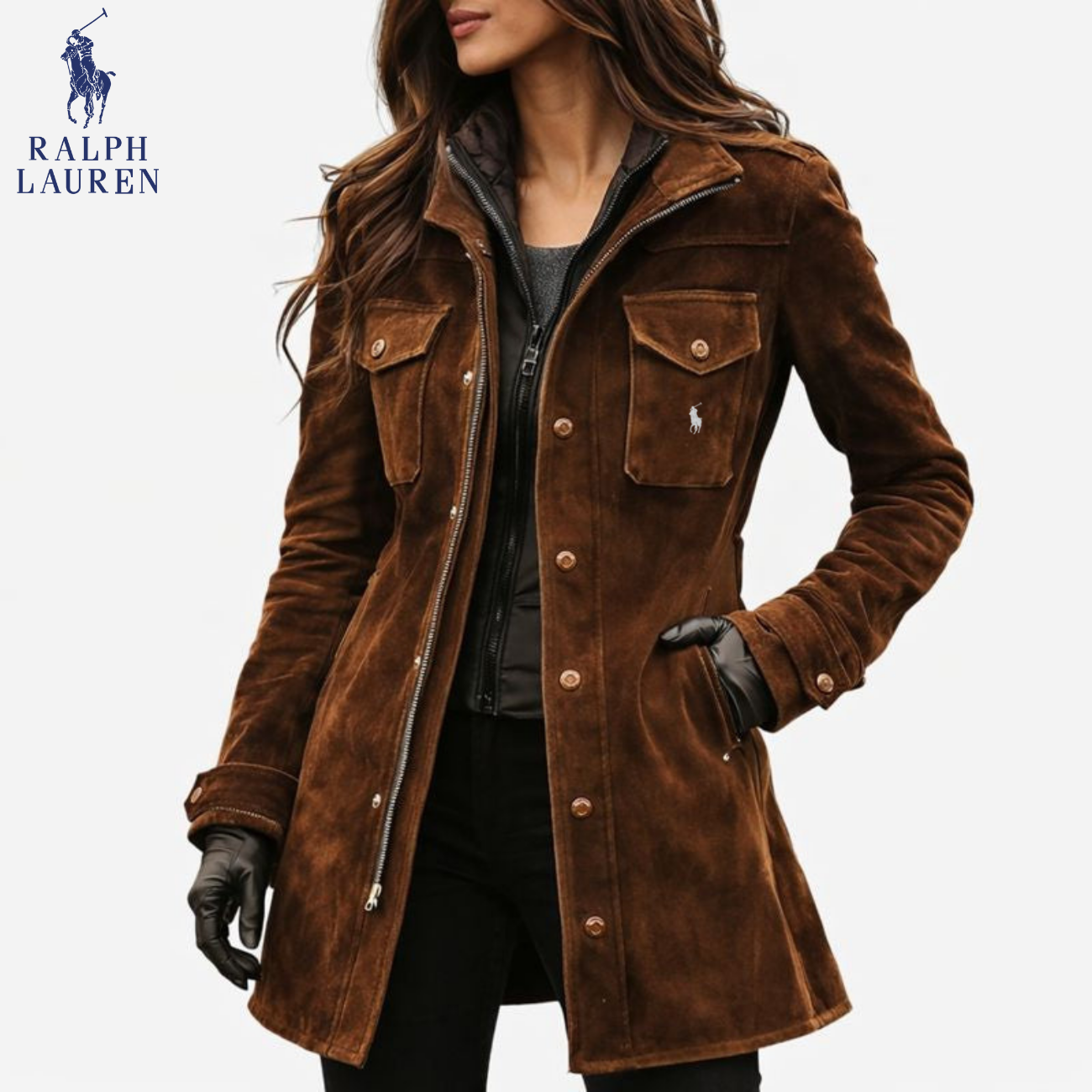 Classic Brown Suede Long Coat || Clreance sale