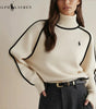 Elegant Contrast Knit Turtleneck Sweater