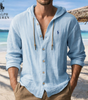 2026 Coastal Breeze Hooded Linen-Blend Shirt || Clearance Sale