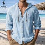 2026 Coastal Breeze Hooded Linen-Blend Shirt || Clearance Sale