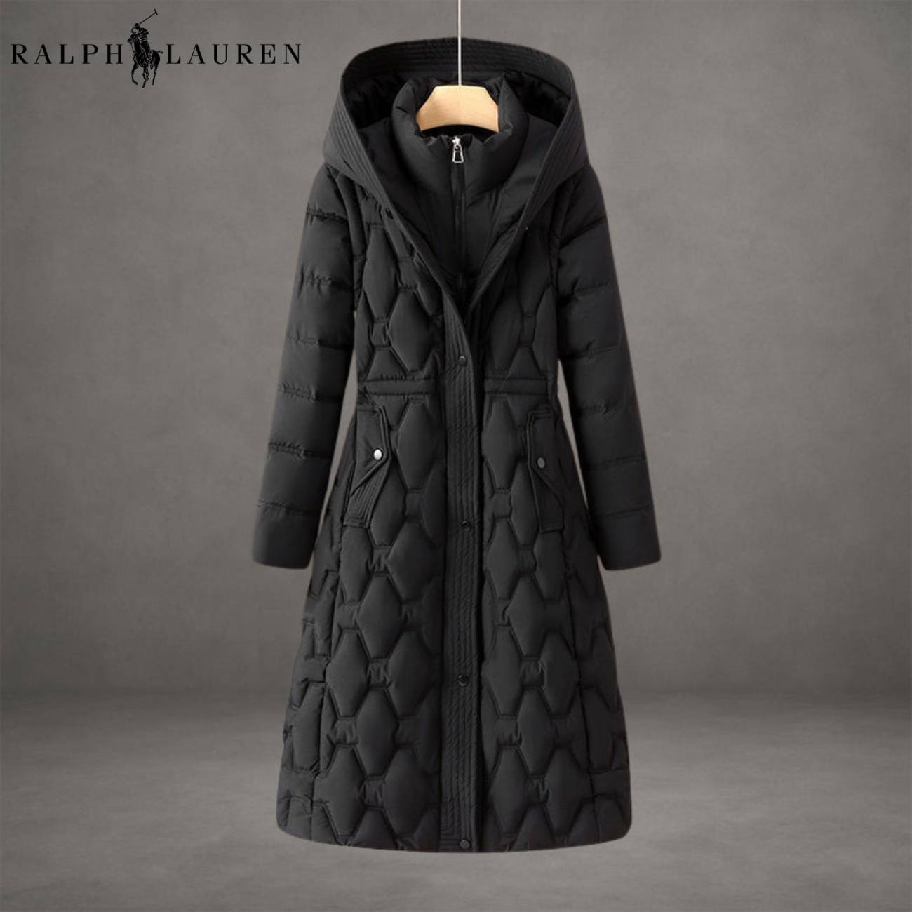 Long Quilted Hooded Winter Coat || Clearance Sale