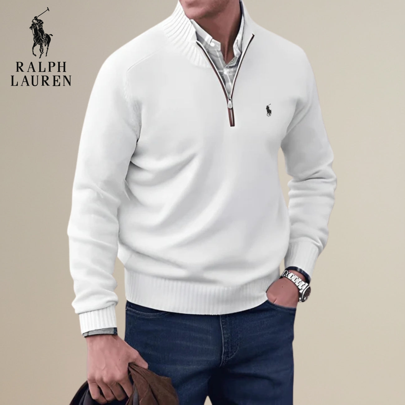 Knitted Half-Zip Sweater || Clearance Sale