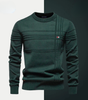 Men’s Textured Stripe Crew-Neck Sweater