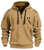 Men’s Textured Quarter-Zip Hooded Pullover
