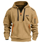 Men’s Textured Quarter-Zip Hooded Pullover