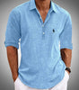 Linen Popover Henley Shirt — Clearance Sale