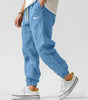 Men's Casual Linen And Cotton Elastic Waist Trousers