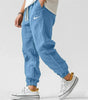 NK - Men's Casual Linen And Cotton Elastic Waist Trousers