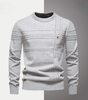 Men’s Textured Stripe Crew-Neck Sweater