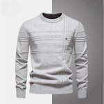 Men’s Textured Stripe Crew-Neck Sweater