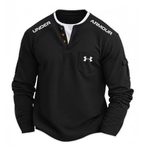 2026 Textured Performance Henley Shirt - Clearance Sale
