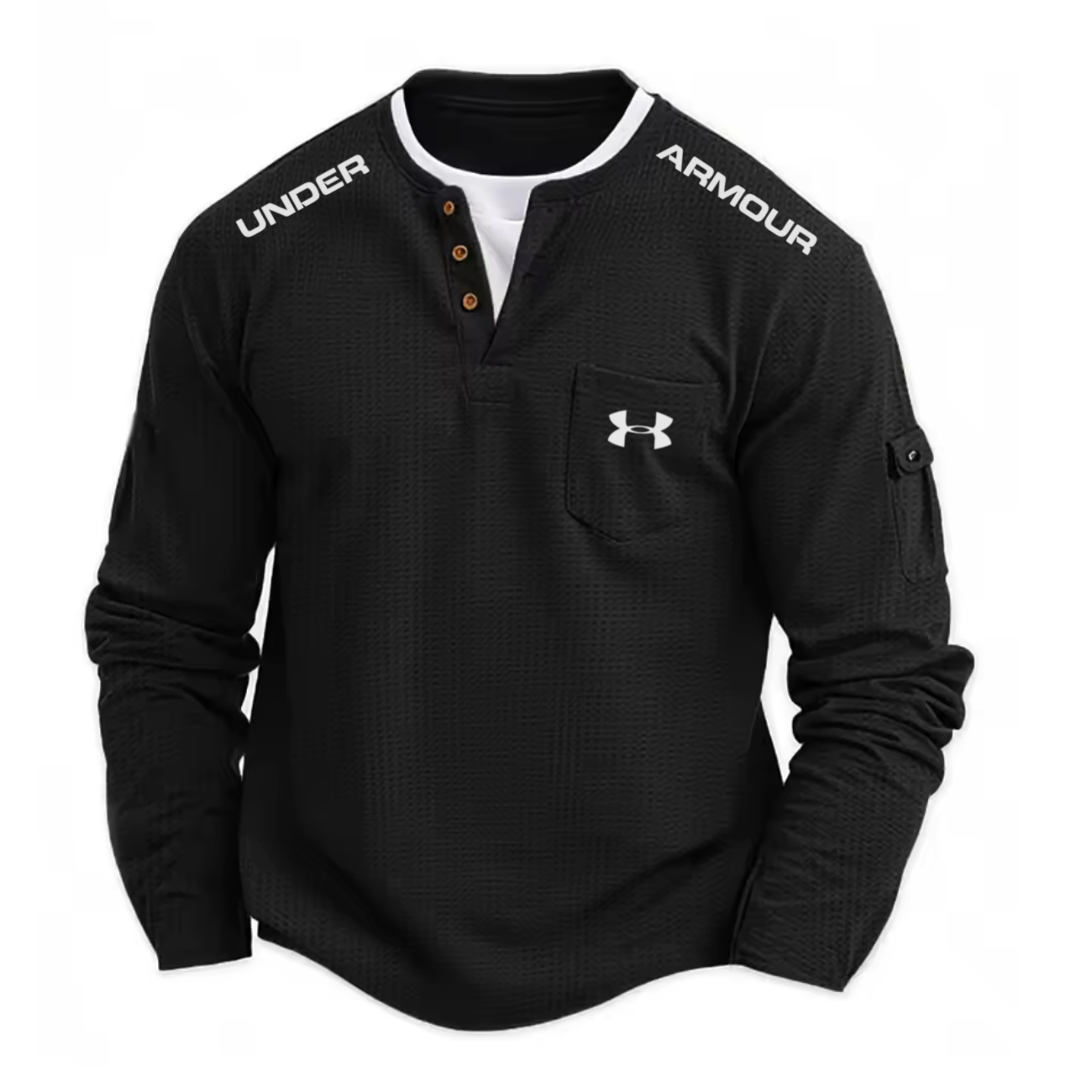 2026 Textured Performance Henley Shirt - Clearance Sale