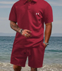 Textured Polo & Shorts Set — Clearance Sale