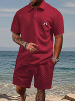Textured Polo & Shorts Set — Clearance Sale