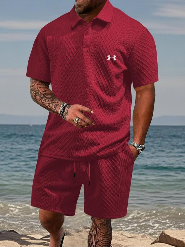 Textured Polo & Shorts Set — Clearance Sale