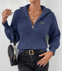 Modern Zip-Neck Knit Top - Clearance Sale