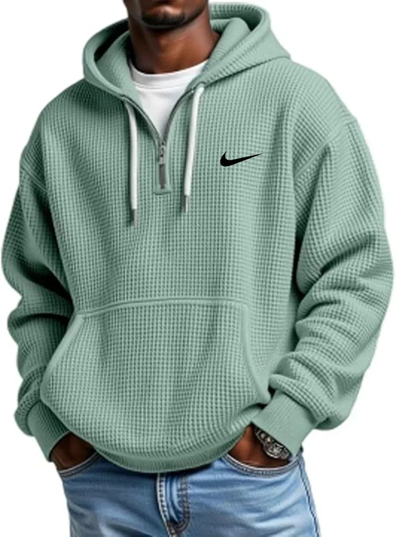 NK - Men's Loose Waffle Half-Zip Hooded Sweatshirt