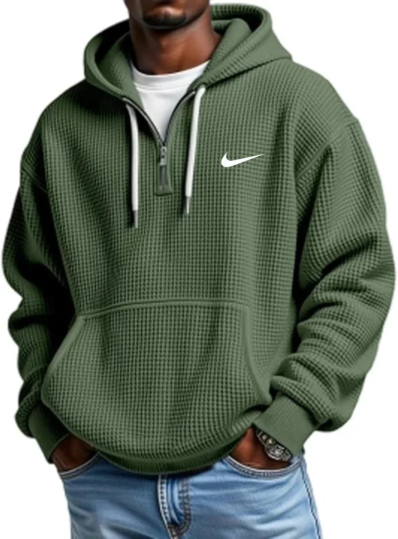NK - Men's Loose Waffle Half-Zip Hooded Sweatshirt