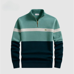 Colorblock Quarter-Zip Sweater