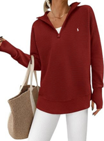 Textured Quarter-Zip Sweater