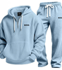 Textured Quarter-Zip Hooded Tracksuit Set