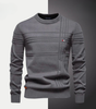 Men’s Textured Stripe Crew-Neck Sweater
