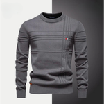 Men’s Textured Stripe Crew-Neck Sweater