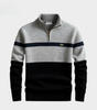 Colorblock Quarter-Zip Sweater