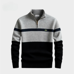 Colorblock Quarter-Zip Sweater