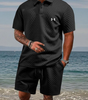 Textured Polo & Shorts Set — Clearance Sale