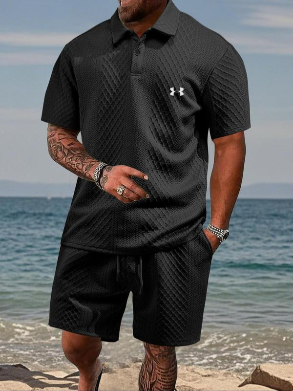 Textured Polo & Shorts Set — Clearance Sale