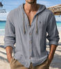 2026 Coastal Breeze Hooded Linen-Blend Shirt || Clearance Sale
