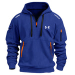 Men’s Textured Quarter-Zip Hooded Pullover