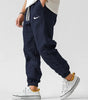 Men's Casual Linen And Cotton Elastic Waist Trousers
