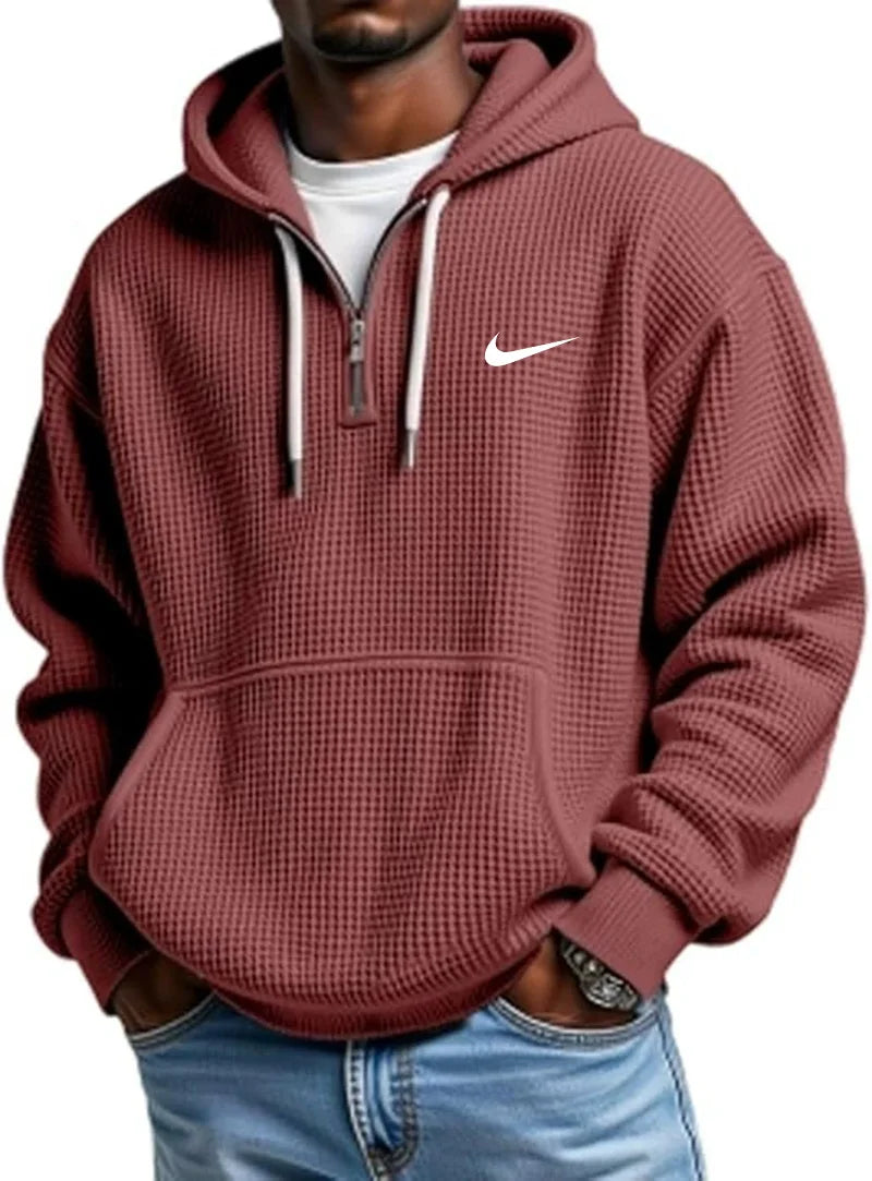 NK - Men's Loose Waffle Half-Zip Hooded Sweatshirt