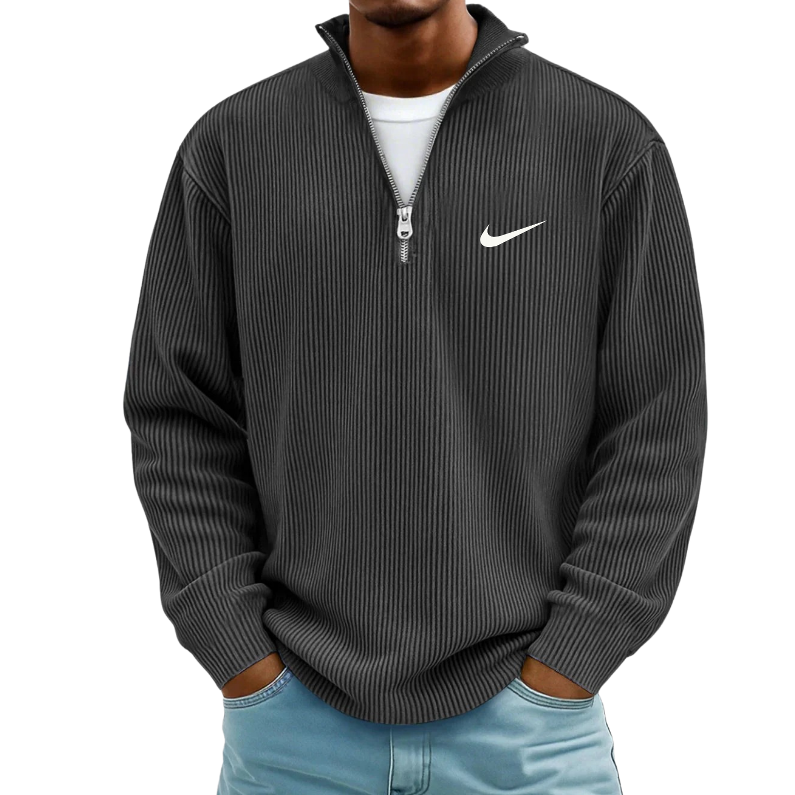 Ribbed Quarter Zip Knit Pullover - SALE PRICE