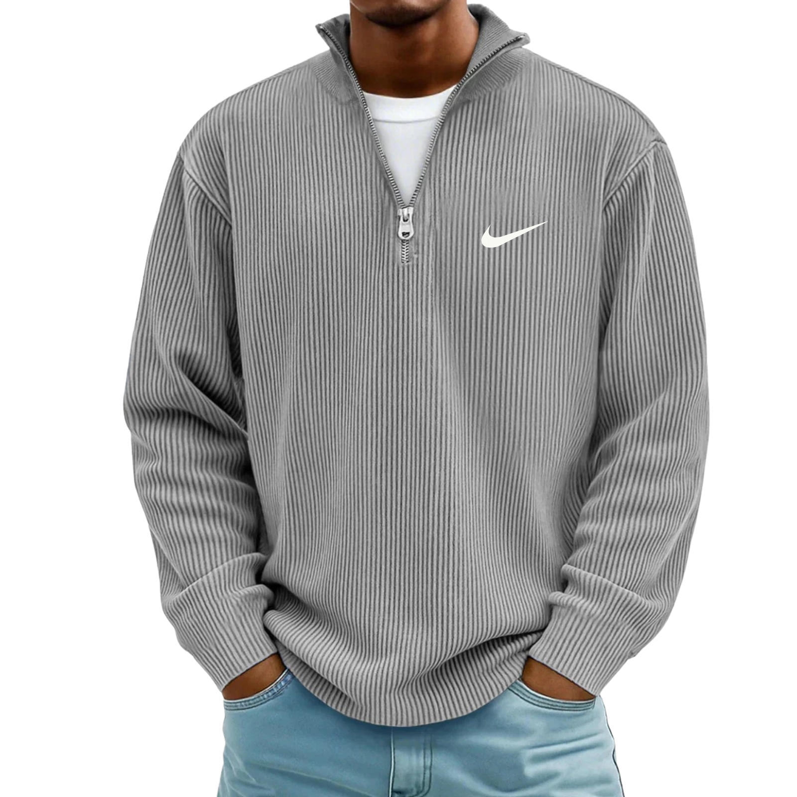 Ribbed Quarter Zip Knit Pullover - SALE PRICE